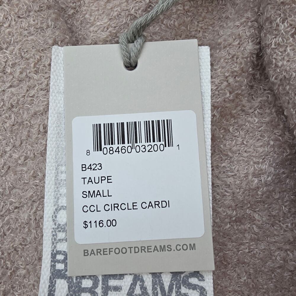 NWT Barefoot Dreams CozyChic Lite Circle Cardigan Taupe Tan Knit Sweater Small S - Picture 3 of 9